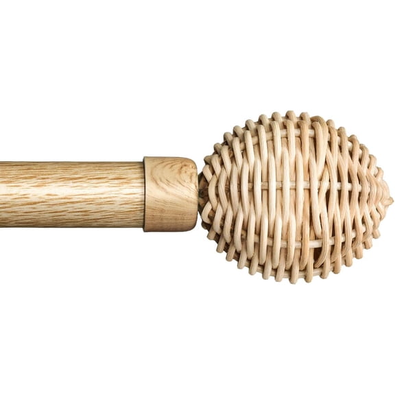1 Inch Curtain Rods for Windows 30"-145", Rattan Egg