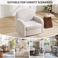 thumbnail image 2 of Bonzy Home 360° Swivel Accent Chair, Upholstered Chenille Armchair with Thick Cushion & Curved armrest, Single Lounge Chair for Living Room Bedroom Study Office, Beige, 2 of 7