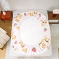 thumbnail image 5 of Castle Fairy Cute Corgi Full Size Sheets 4-Piece for Preppy Child,Cartoon Fruit Strawberry Breathable Bed Sheets,Kawaii Animal Dog Lightweight Sheet Sets,Ultra Soft Home Decor, 5 of 7