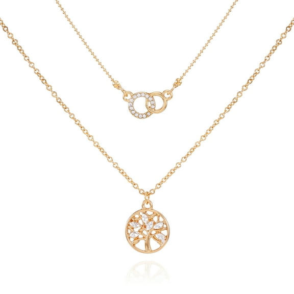 Time and Tru Women's Dainty Tree of Life Goldtone Necklace Set