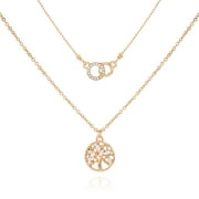 Time and Tru Women's Dainty Tree of Life Goldtone Necklace Set