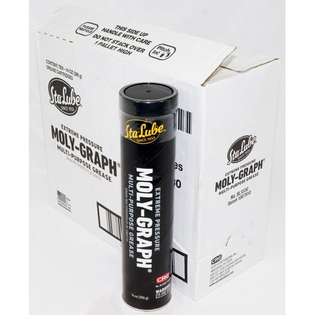 Sta-Lube Moly-Graph EP Multi-Purpose Lithium Grease SL3330 Grease Cartridge, 14 oz - Dark Gray (10 Pack)