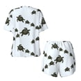 thumbnail image 5 of Naloa Sea Turtle Women's Short-Sleeved Pajama Set, Loungewear, Summer pajamas, Breathable Cozy - Large, 5 of 9