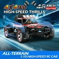 thumbnail image 6 of JoyStone 1:10 Large RC Car 35+MPH Hobby Grade Fast RC Truck with Lights, 4WD All Terrain off Road Monster Truck Electric Vehicle with 2 Batteries for Adults Boys, Red, 6 of 11