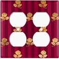 thumbnail image 3 of Metal Light Switch Plate Cover Elegant Yellow Tufted Rose Burgundy Damask DAM081, 3 of 13