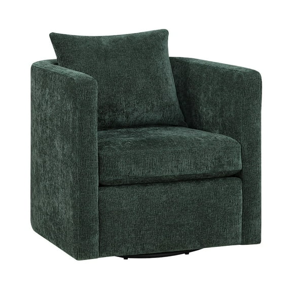 Comfort Pointe Sheldon Kelly Green Fabric Swivel Barrel Chair