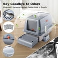 thumbnail image 4 of Caja de arena para gatos PAWS PERCH de acero inoxidable, grande, cerrada, 4 of 9