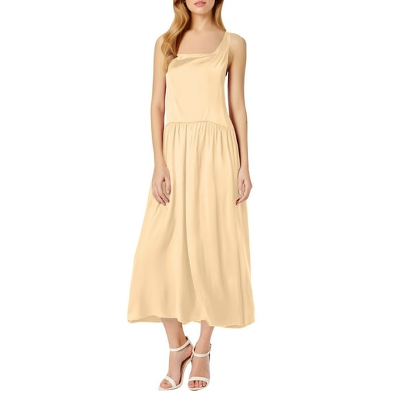 Hvot&aat Women's Wedding Guest Maxi Dress Solid Smocked Flowy Tank Top Dress Summer Sleeveless Beach Sundress