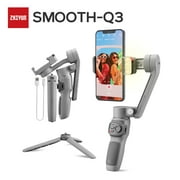 ZHIYUN SMOOTH Q3 [Official ] Phone Gimbal 3-Axis Smartphone Handheld Stabilizer Selfie Sticks with Fill Light Grey for iPhone