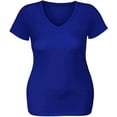 thumbnail image 2 of Essential Basic Women's Short Sleeve T Shirt V Neck Tee (Royal, Medium), 2 of 2