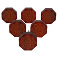 thumbnail image 1 of IBA Indianbeautifulart Boutons Rouges Gravés en Bois pour Armoire Tiroir 10 Pcs, 1 of 3
