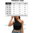 thumbnail image 5 of Attraco Womens One Shoulder Crop Top Y2K Drawstring Ruched Cami Tops, 5 of 5