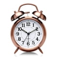 thumbnail image 1 of Reloj despertador de metal con doble campana, 4 pulgadas, vintage, pequeño, analógico, silencioso, for escritorio,, 1 of 7