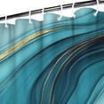 thumbnail image 3 of Blue and Gold Marble Shimmer Waves Pattern Shower Curtain 36"x72" ,Bathroom Decorative Shower Curtains Set with 12 Hooks,Modern Waterproof Washable Shower Curtain, 3 of 6