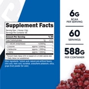 Nutricost BCAA Powder- 2:1:1 - (Grape) 60 Servings - Non-GMO Amino Acids