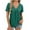 Green, variant on Horkkom Short Sleeve Blouses for Women Summer Solid Color V Neck Tops Casual Loose Comfy Tops L
