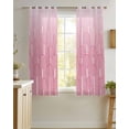 thumbnail image 4 of Red Ombre Sheer Curtains 39 Inch Length 2 Panels Set for Living Room/Bedroom, Farmhouse Stripes Modern Abstract Art Kitchen Curtains Grommet Semi-Sheer Curtains Drapes Window Treatments 27.5"x39"x2, 4 of 7