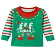 thumbnail image 4 of Ensembles de Pyjamas de Noël Assortis pour la Famille Tee-Shirt ELF et Bas Rayé, 4 of 7