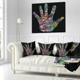 thumbnail image 3 of Designart Rainbow Hand with Multi Colors - Abstract Throw Pillow - 16x16, 3 of 5