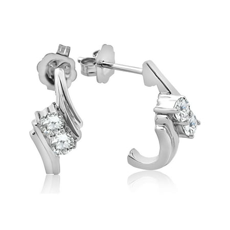 1 3ct Forever Us 2 Stone Diamond Earrings 14k White Gold 1 3ct Forever Us 2 Stone Diamond Earrings 14k White Gold