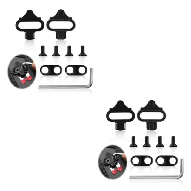 QualitChoice SPD Pedals For Mountain Bikes Durability Wide Application Non-deformable Bike Cleats Set Nylon 2Set