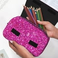 thumbnail image 7 of Hirioo Rose Red Glitter for Large Grid Mesh Pencil Case with Zipper Stationery Organizer Case, 7 of 7