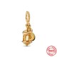 thumbnail image 1 of Cadena de seguridad con patrón brillante para mujer, abalorio dorado colgante de plata de ley 925, compatible con Pulsera Original, joyería artesanal, 1 of 4