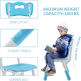 and 4 Chairs Set Height Adjustable Toddler and Chair Set for Age 38 23