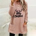 thumbnail image 1 of Puntoco Blusa de manga larga cálida con cuello redondo y estampado suelto de invierno para mujer Puntoco Puntoco-2765, 1 of 4