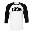 thumbnail image 1 of 1998 College Style Three-Quarter Raglan Sleeve Baseball Shirt Unisex 2X-Large White/Black, 1 of 5