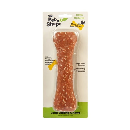 UPC: 0032657601064 | Pet n Shape Long Lasting Chicken Chewz Dog Treats – Chicken Wrapped Rawhide 1 Bones 6-Inch Long
