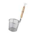 thumbnail image 4 of Colador de pasta y fideos de acero inoxidable con mango de madera, colador de malla de cocina para Diámetro superior 16 cm, 4 of 8