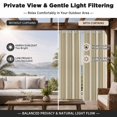 thumbnail image 4 of Abstract Beige Striped Outdoor Curtains for Patio, Modern Vertical Stripes White Cream Lines Waterproof Outside Curtains Privacy Blackout Curtain for Porch Pergola Cabana, 2 Panel 54W x 95L Inch, 4 of 9