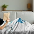 thumbnail image 3 of Abstract Soft Flannel Fleece Throw Blanket, Hammer Head Shark Ornate Underwater Sea Oceanic Life Animals Marine Theme, Cozy Plush for Indoor and Outdoor Use, 70" x 90", Blue Aqua White, by Ambesonne, 3 of 5