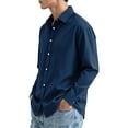 thumbnail image 3 of Men's Regular-Fit Long Sleeve Casual Poplin Shirt Button Front Business Casual Collared, 3 of 6