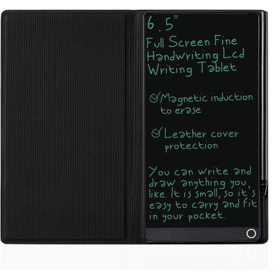 LCD Writing Tablet for Adult: Mini 6.5 Inch Full Screen Digital Notepad with Hall Switch and Case Reusable Pad Portable Use Office Study Teaching