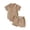 Khaki, variant on Newborn 0 3 6 12 18 Months Baby Boy Summer Clothes Solid Color 𝐑omper Short Sets Cute Casual Knit 2 Piece Infant Outfits