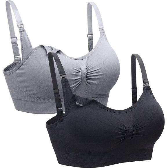 2 PACK Nursing Bra Wireless Bra Women's Sleeping Maternity Bra Breastfeeding Bra