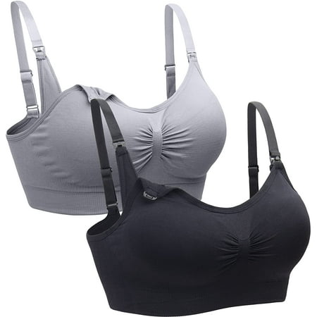 

Womens Seamless Sleep Nursing Bra for Breastfeeding Clip Down Maternity Bras Pack of 2
