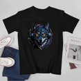 thumbnail image 3 of Wolf T-shirt Wolf Unisex T-shirt Unisex tees Casual Cotton Colorful Printing, 3 of 5