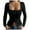 Black, variant on Womens Long Sleeve Going Out Crop Tops Y2K Fall Shirts Sweetheart Neckline Bustier Top with Slit Pink-A M(M)