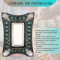 thumbnail image 2 of Single Rocker Switch Decorative Wall Plate - 1-Gang Light Switch Cover in Southwest Tooled Leather and Hand-Painted Faux Turquoise Gemstone Design - Soutwestern &  Inspired Home Decor, 2 of 8