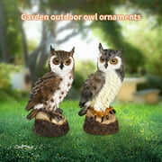 Wirlsweal Owl Ornament Realistic Hand-painting Collectible Decorative Synthetic Resin Garden Office Owl Statue Decoration Housewarming Gift