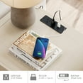 thumbnail image 2 of WAMPAT 23.7" Tall Modern Nightstand with Charging Station,Wood Bedside Table With 2 Drawers,Curved Profile Design,Sofa Side Table End Table for Bedroom, Living Room,Light Oak, 2 of 8