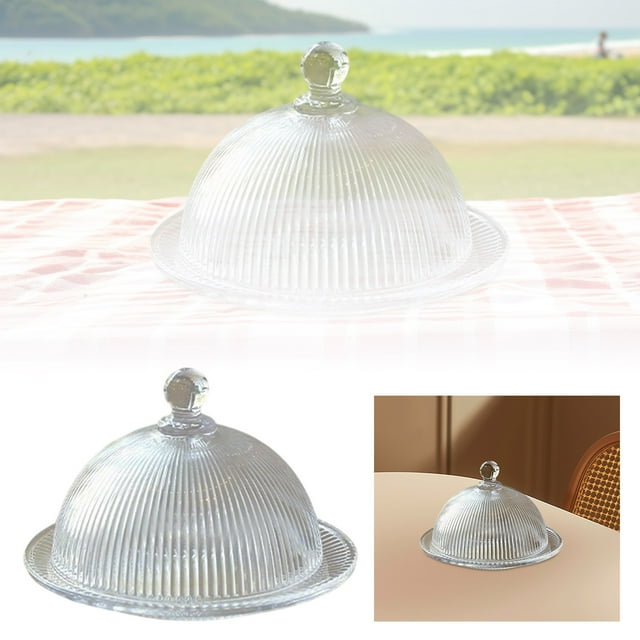 Clear Glass Cake Display Dome with Base for Desserts and Pastries – Elegant Transparent Cake Stand with Lid for Kitchen Dining Room and Party Demonstrations