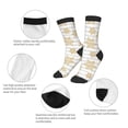 thumbnail image 3 of Zufioo Gold Snowflake Print Children's Mid-tube Socks, Contrast Color High Elastic Sports Socks - Sweat-absorbent, Warm, Suitable for Children Aged 6-10, 3 of 5