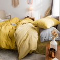 thumbnail image 3 of Luxury 100% Cotton Chenille 4 Pcs Bedding Set - Yellow, 3 of 8