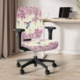 thumbnail image 3 of ZUXONGSY Hummingbird Flower Desk Chair Cover 2 PCS Office Chair Protective Cover with Elastic Bottom Skin Friendly High Back Computer Chair Cover Easy to Install Home Decor, 3 of 7