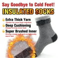 thumbnail image 2 of Busy Socks Men's Insulated Heated Hot Warm Thermal Socks,Large,Dark Grey, 2 of 8