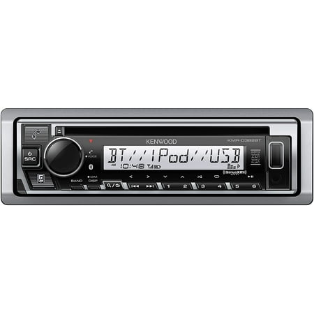 KENWOOD KMR-D382BTS Car & Marine Stereo - Single Din, Bluetooth Audio, CD USB MP3, Aux in, AM FM Radio SiriusXM Ready, Weatherproof, Multi Color Illumination